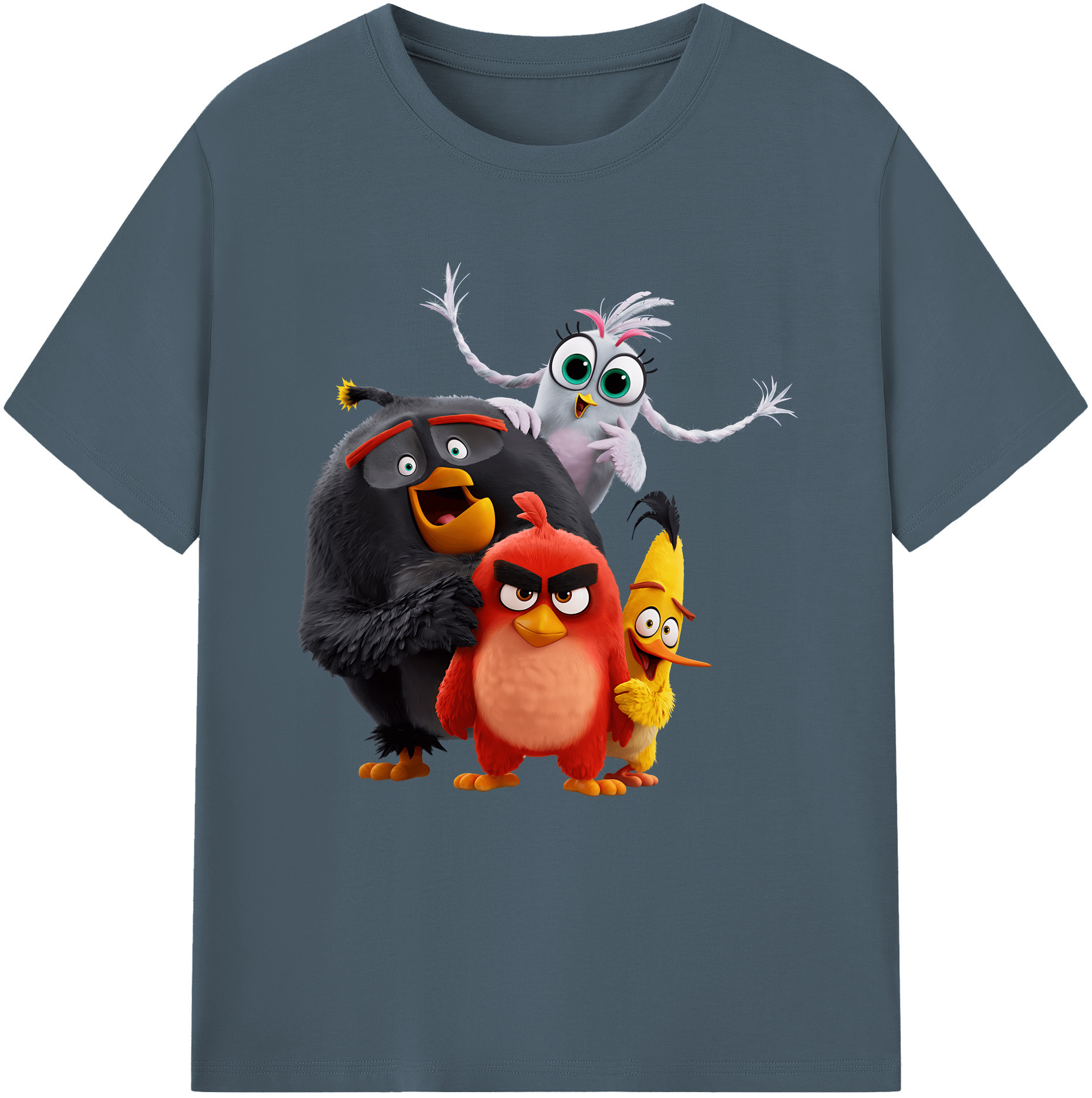 （画像用） Angry Birds アングリーバード 綿100％半袖Tシャツ（フロントプリント）